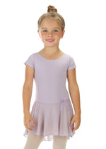 Elowel Kids Girls' Ruffle Short Sleeve Skirted Leotard (Size 2-14 Years) Lavender
