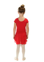Elowel Kids Girls' Ruffle Short Sleeve Skirted Leotard (Size 2-14 Years) Red