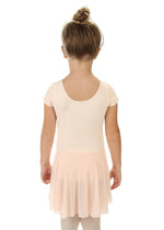 Elowel Kids Girls' Ruffle Short Sleeve Skirted Leotard (Size 2-14 Years) Nude Pink