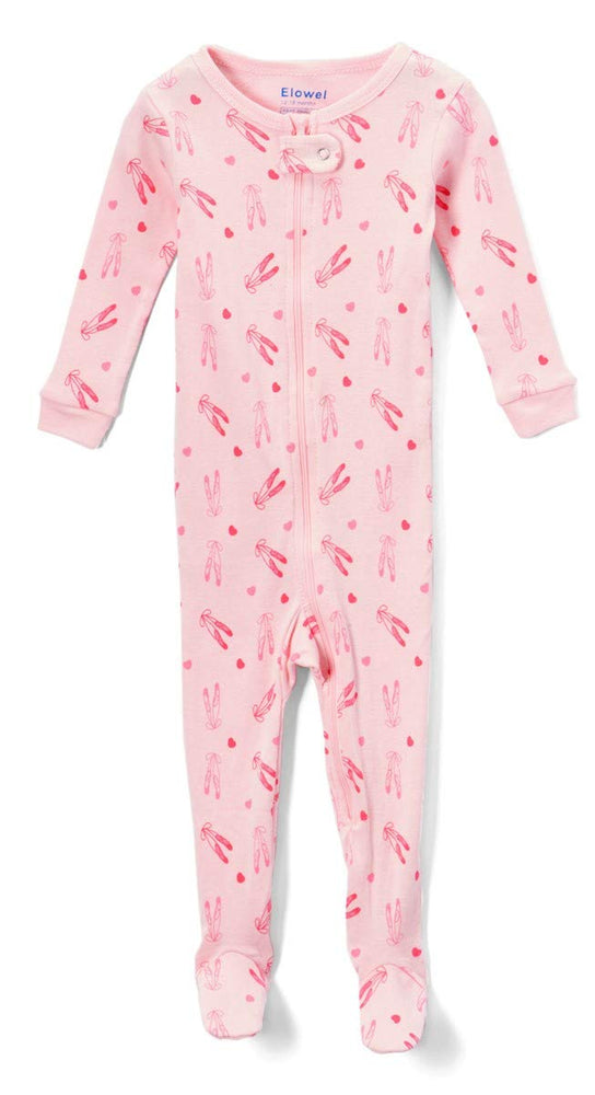 Elowel Baby Girls Footed Little Ballerina Pajama Sleeper 100% Cotton(Size 6M-5Years)