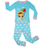 Elowel Girls Rainy Girl 2 Piece Pajama Set 100% Cotton (Size2Y-8Y)