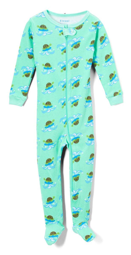 Elowel Baby Boys Footed Turtle Pajama Sleeper 100% Cotton(Size 6M-5Years)