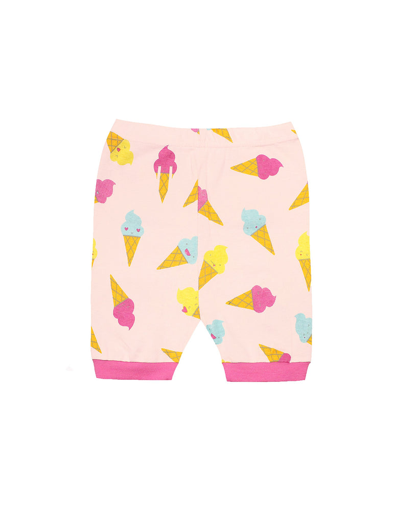 Elowel Girls Shorts Ice Cream 2 Piece Pajamas Set 100% Cotton (Size Toddler-10Y)