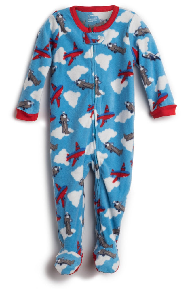 Elowel Baby Boys Footed Airplane Pajama Sleeper Fleece (Size 6M-5Years)