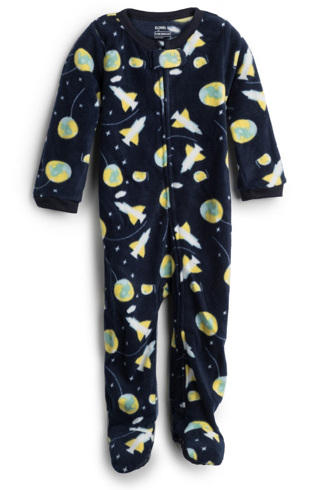 Elowel Baby Boys Footed girls robes Space Rocket Pajama Sleeper Fleece (Size 6M-5Years)