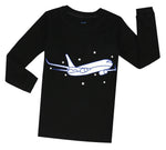 Elowel Boys Glow in The Dark Airplane 2 Piece Pajamas Pjs Set 100% Cotton (Size2Y-10Y)