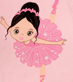 Elowel Girls Shorts Ballerina 2 Piece Pajamas Set 100% Cotton (Size Toddler-10Y)