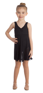 Elowel Kids Girls Empire Leotard Dress  (Size 2-14 Years) Black