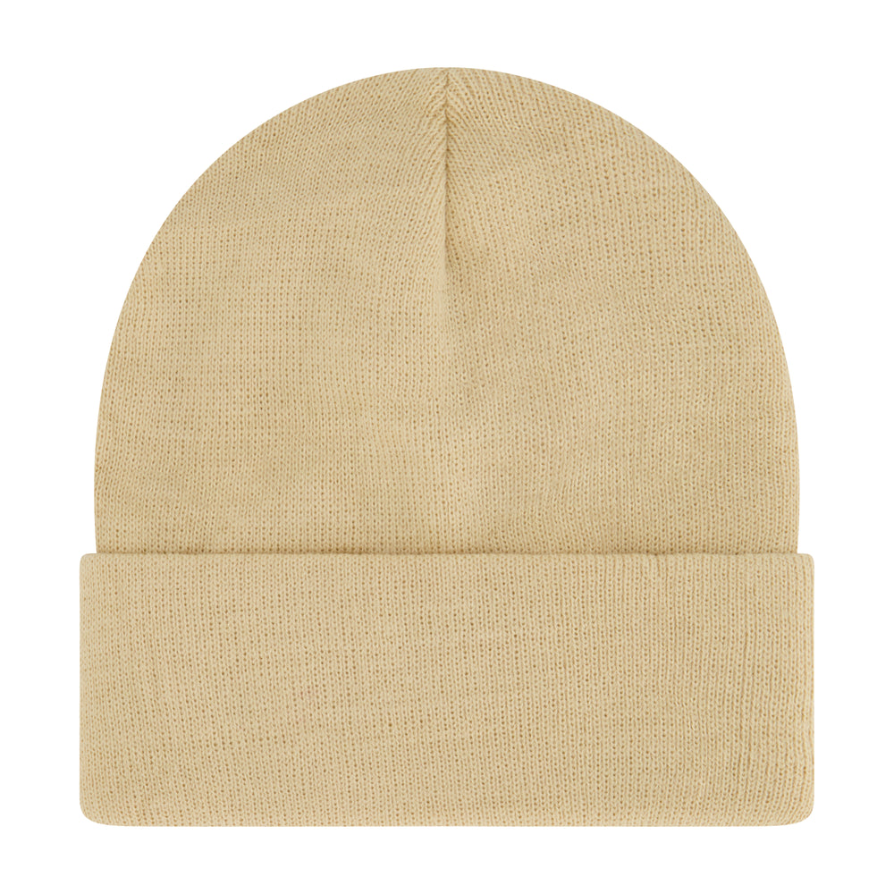 Elowel Beanie Hats for Men and Women - 100% Acrylic Thick Thermal Knit Skull Beanie Winter Hat - Unisex Cuffed Plain Beige Beanie Hat