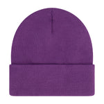 Elowel Beanie Hats for Men and Women - 100% Acrylic Thick Thermal Knit Skull Beanie Winter Hat - Unisex Cuffed Plain Purple Beanie Hat