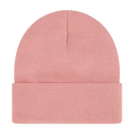 Elowel Beanie Hats for Men and Women - 100% Acrylic Thick Thermal Knit Skull Beanie Winter Hat - Unisex Cuffed Plain Light Pink Beanie Hat