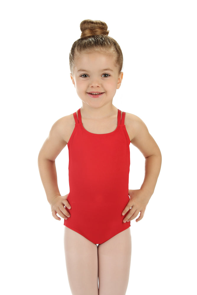Elowel Kids Girls' Double Strap Camisole Leotard (Size 2-14 Years)  Red