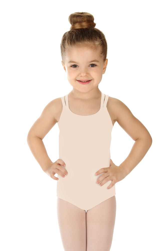 Elowel Kids Girls' Double Strap Camisole Leotard (Size 2-14 Years) Nude Pink