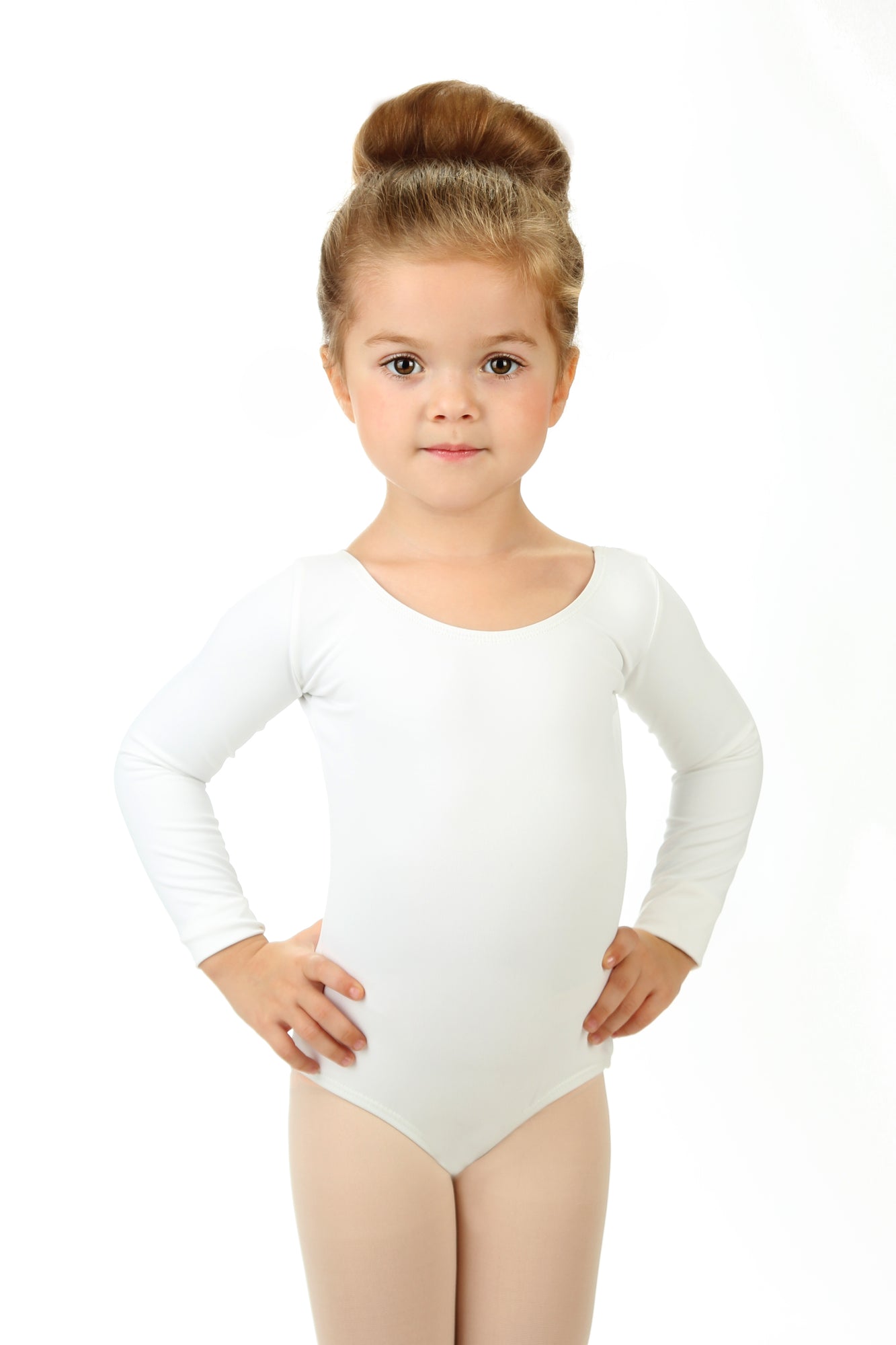 Elowel Kids Girls' Basic Long Sleeve Leotard (Size 2-14 Years) Multiple  Colors