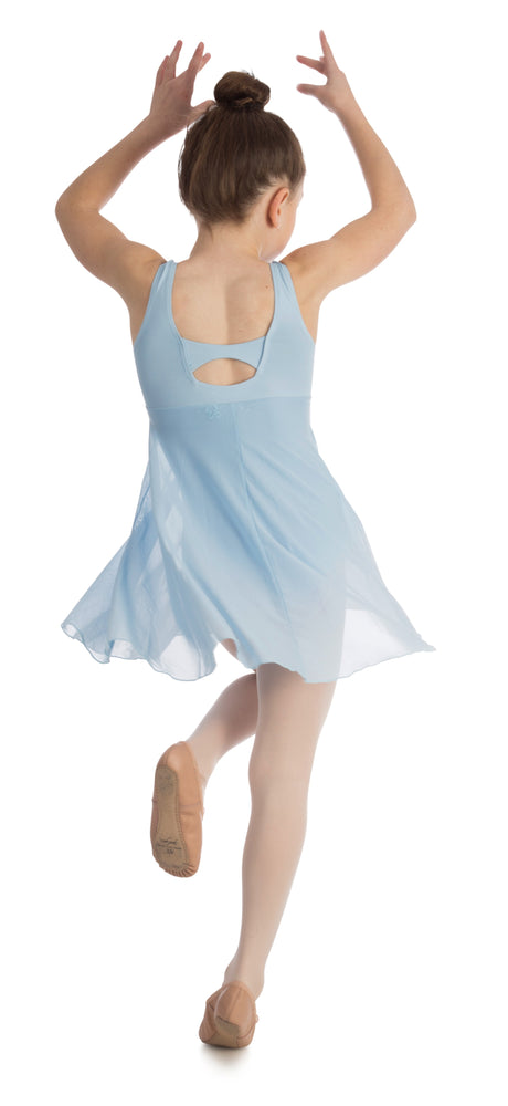 Elowel Kids Girls Empire Leotard Dress  (Size 2-14 Years) Light Blue