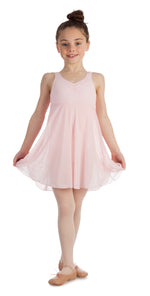 Elowel Kids Girls Empire Leotard Dress  (Size 2-14 Years) Baby Pink