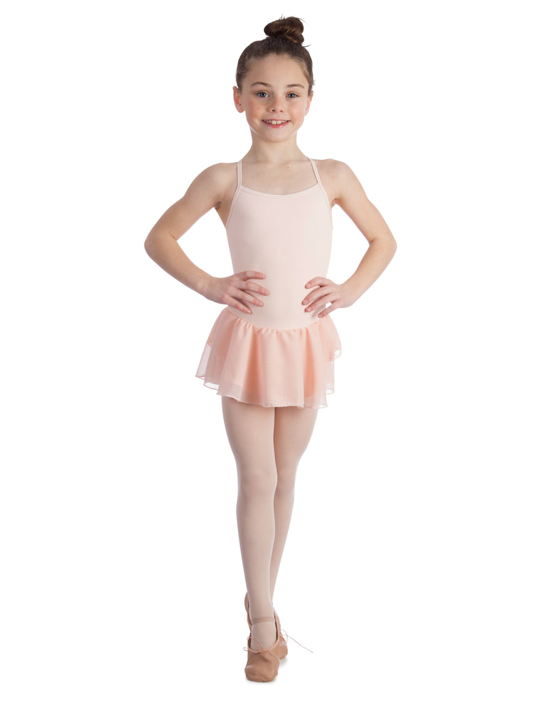 Elowel Kids Girls Basic Skirted Camisole Leotard  (Size 2-14 Years) Color Nude Pink
