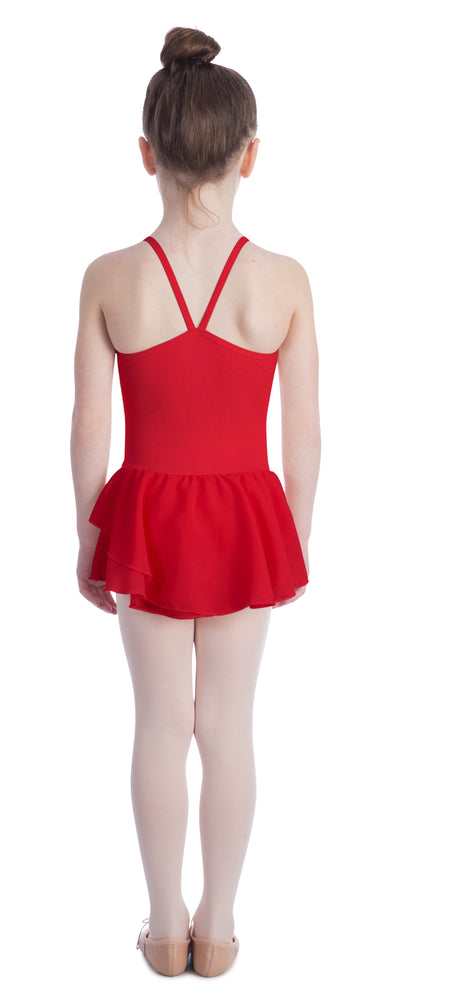 Elowel Kids Girls Basic Skirted Camisole Leotard  (Size 2-14 Years) Color Red