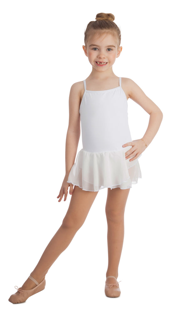 Elowel Kids Girls Basic Skirted Camisole Leotard  (Size 2-14 Years) Color White
