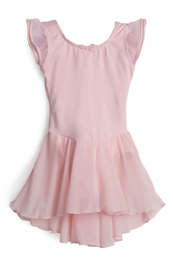 Elowel Kids Girls Flutter Leotard Dress  (Size 2-14 Years) Baby Pink