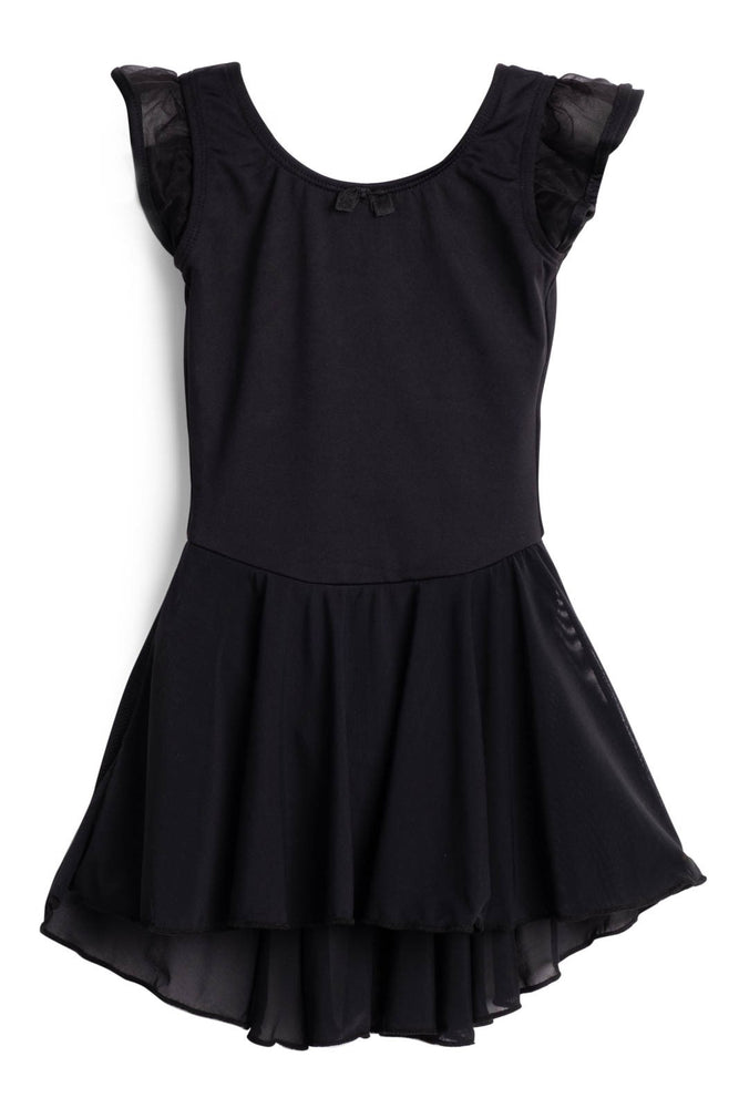Elowel Kids Girls Flutter Leotard Dress  (Size 2-14 Years) Black