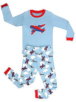 Elowel Little Boys Airplane 2 Piece Pajama Set 100% Cotton (Size6M-8Y)