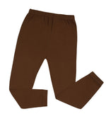 Elowel Boys Girls Brown Solid 2 Piece long sleeve bodysuit Pajama Set 100% Cotton (Size 12 Months -12 Years)