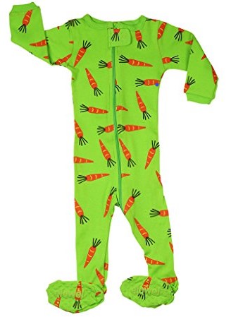 Elowel Baby Girls Footed Carrots Pajama Sleeper 100% Cotton (Size 6M-5Years)