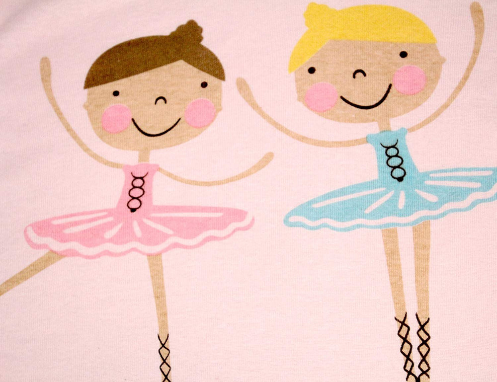 Elowel Girls Ballerina 2 Piece Kids Childrens Pajamas 100% Cotton Toddler 2Y-8Y