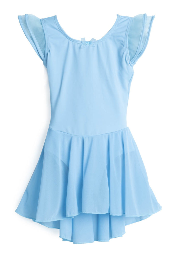 Elowel Kids Girls Flutter Leotard Dress  (Size 2-14 Years) Light Blue