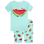 Elowel Girls Watermelon 2 Piece Pajama Set 100% Cotton (Toddler, Little & Big Girls)