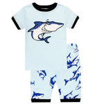 Elowel Boys Short Whale 2 Piece Pajama Set 100% Cotton (Toddler, Little & Big Boys)