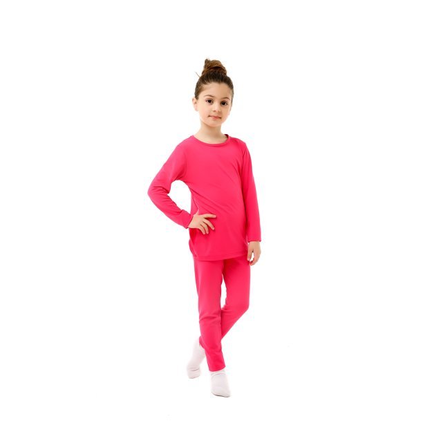 Thermal Underwear Set for Kids Long Johns Fleece Lined Base Layer Top &  Bottom