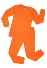 Elowel Adults Orange Solid Pajama Set Size M