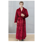 Elowel Adult's Unisex Hooded Wine  womens robes long Bathrobe Size M-XL