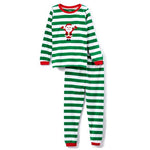 Elowel Striped Santa 2-Piece Kids Pajamas Set (Unisex)