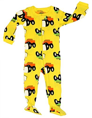 Elowel Baby Boys Footed Monster Truck Pajama Sleeper 100% Cotton