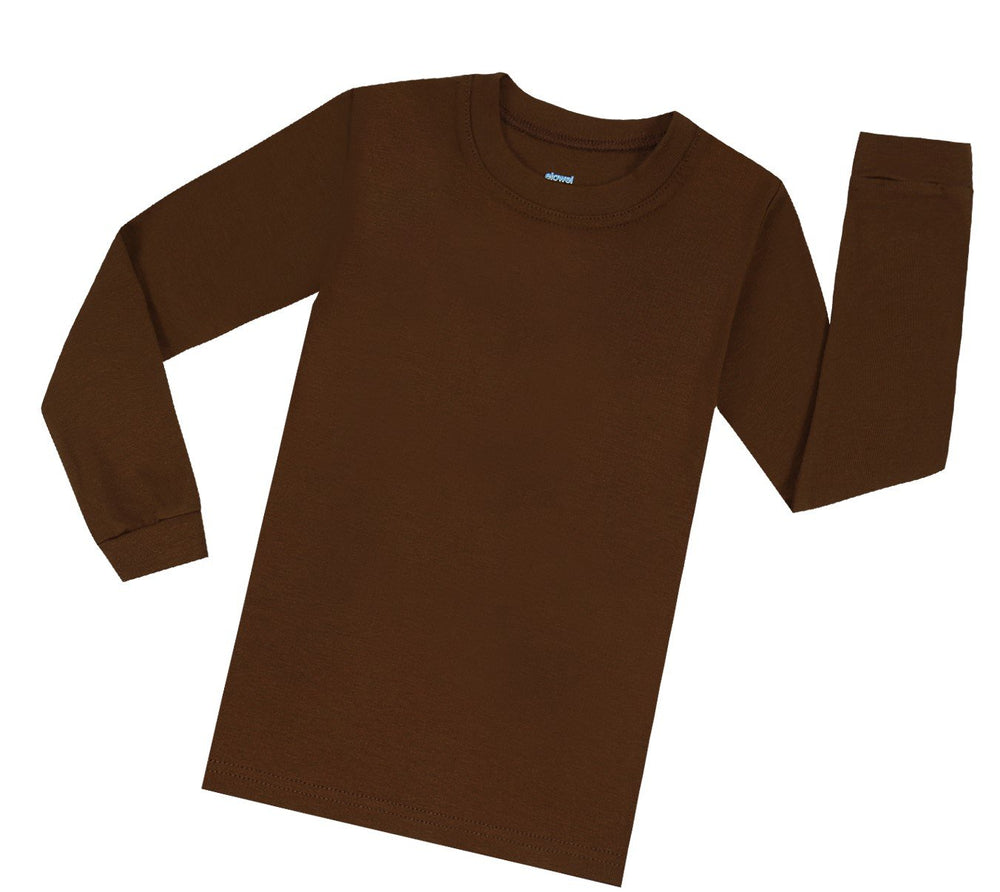 Elowel Adults Brown Solid Pajama Set Size L