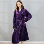 Elowel Adult's Unisex Hooded Purple towel robe Bathrobe Size M-XL