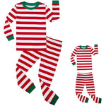 Elowel Christmas Matching Girl & Doll Red And White Pajama Set