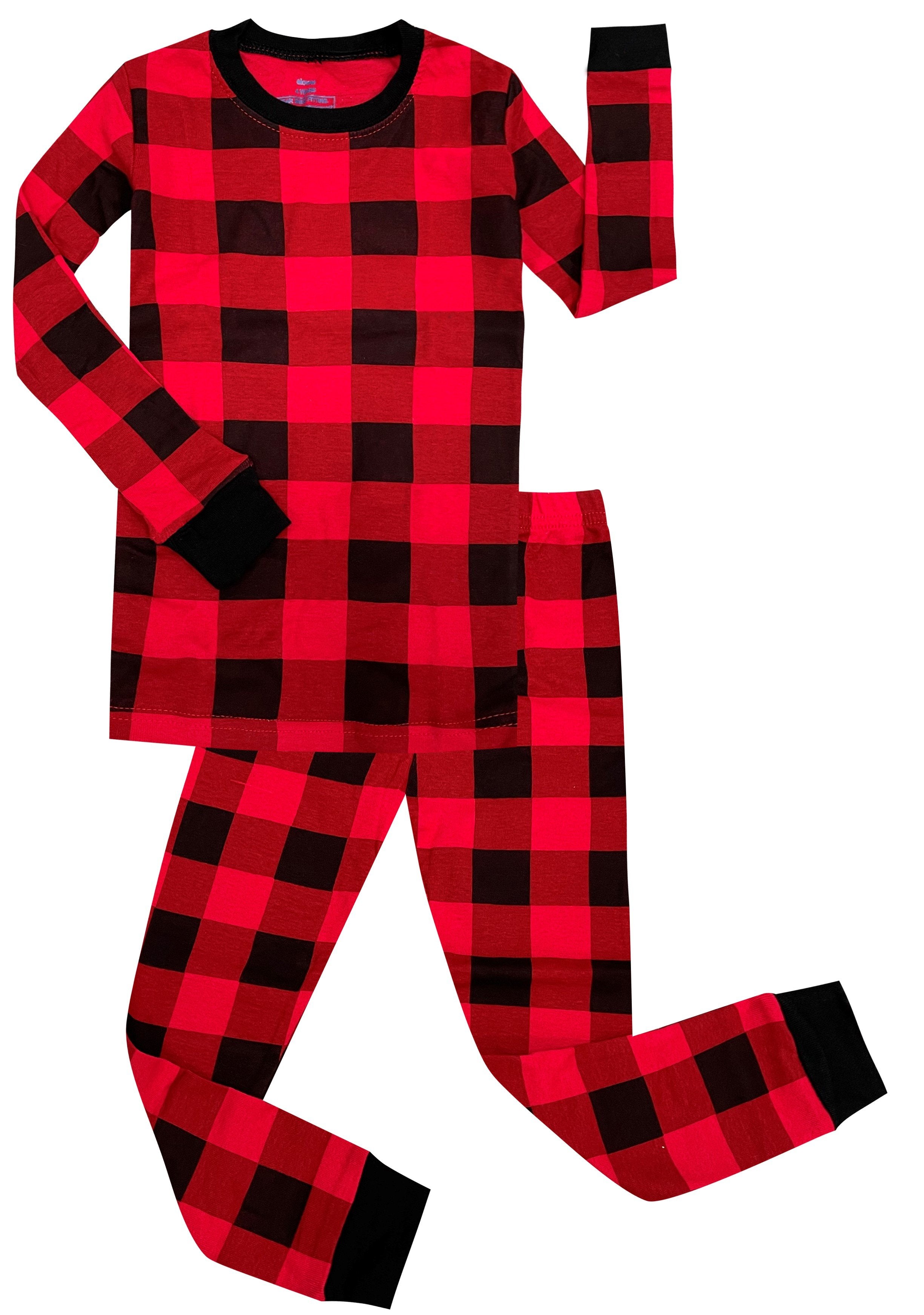 Purchase plaid pjs Red & Black Checked Christmas Pajamas from