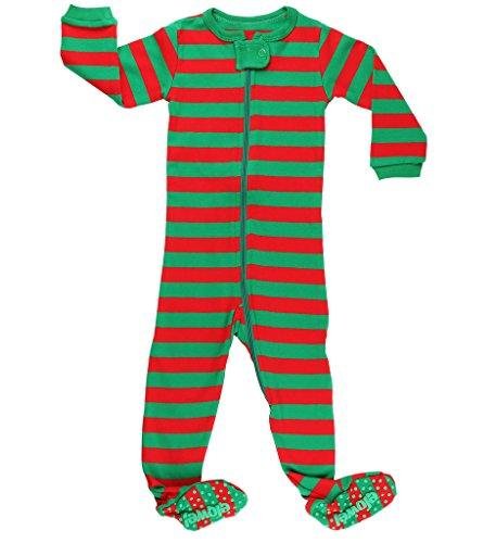 Elowel Baby Boys Girls Footed Christmas Striped Pajama Sleeper Cotton Size 6M-5Y