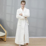 Elowel long robes for women Adult's Unisex Hooded White Bathrobe Size M- XL
