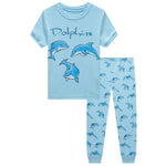 Elowel Short Sleeve and Long pants Boys Dolphin Pajama Set