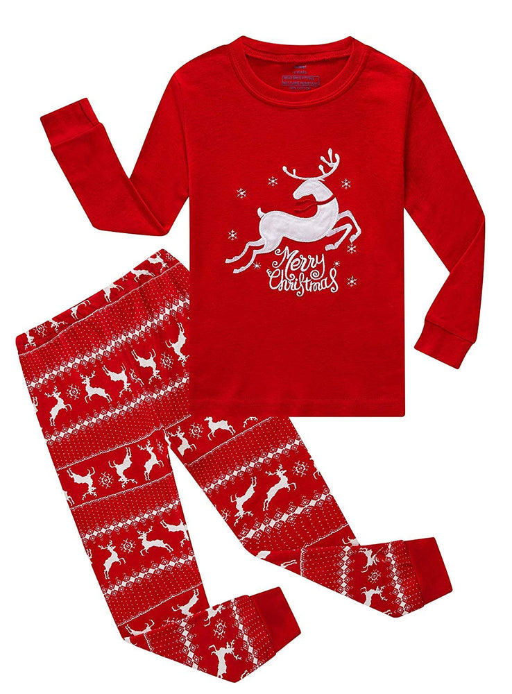 Elowel Family Matching Christmas Pajamas - big and tall christmas pajamas - Red Reinder