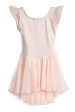 Elowel Kids Girls Flutter Leotard Dress  (Size 2-14 Years) Nude Pink