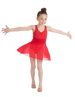 Elowel Kids Girls Empire Leotard Dress  (Size 2-14 Years) Red