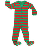 Elowel Baby Boys Girls Footed Christmas Red & Green  Pajama Sleeper Cotton Size 6 Month -5 Years