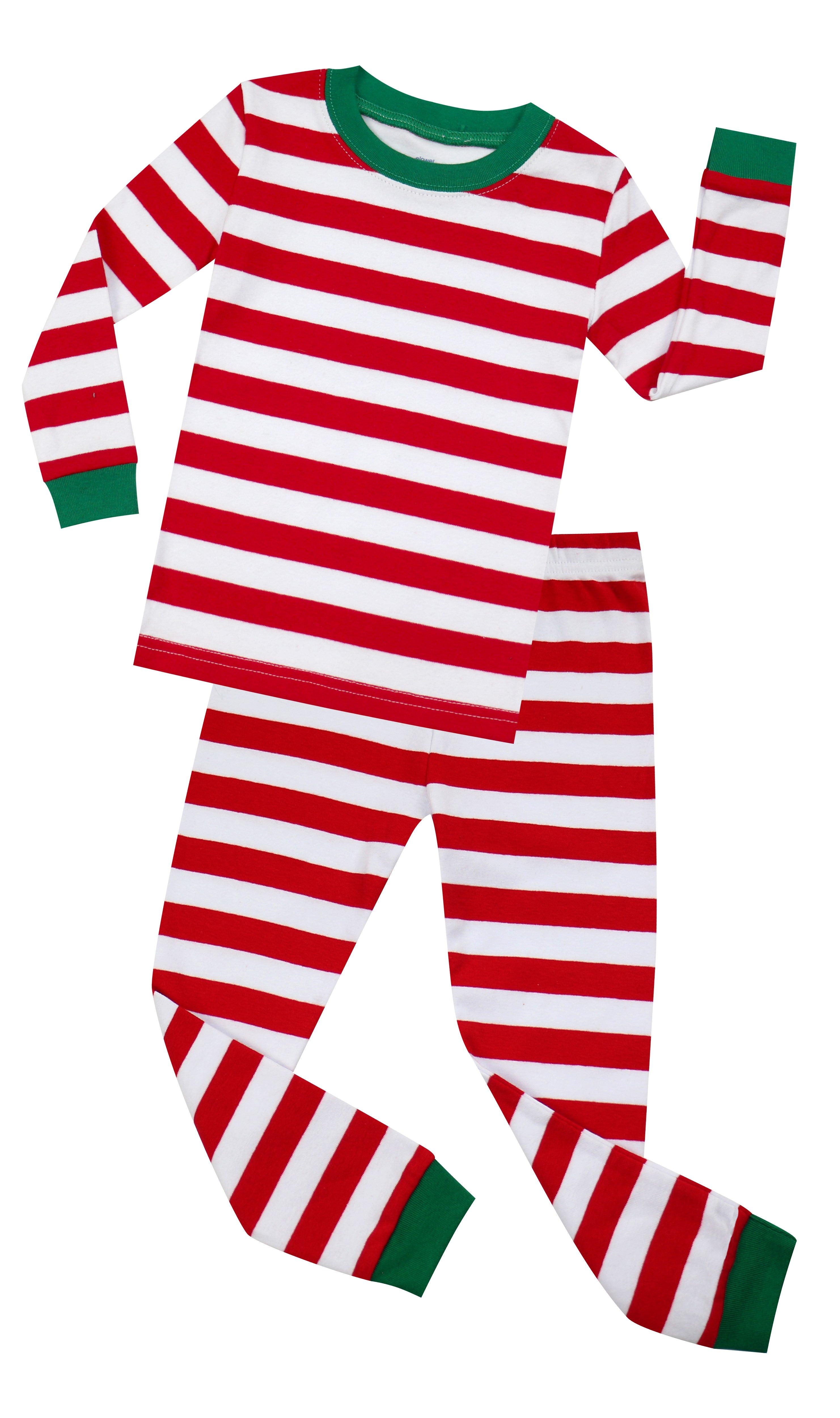 Elowel Family Matching Christmas Pajamas - Striped Pajama 2-Piece