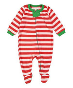 Elowel Baby Boys Girls Footed Fleece Christmas Red & White Pajama Sleeper Size 6M-5Y